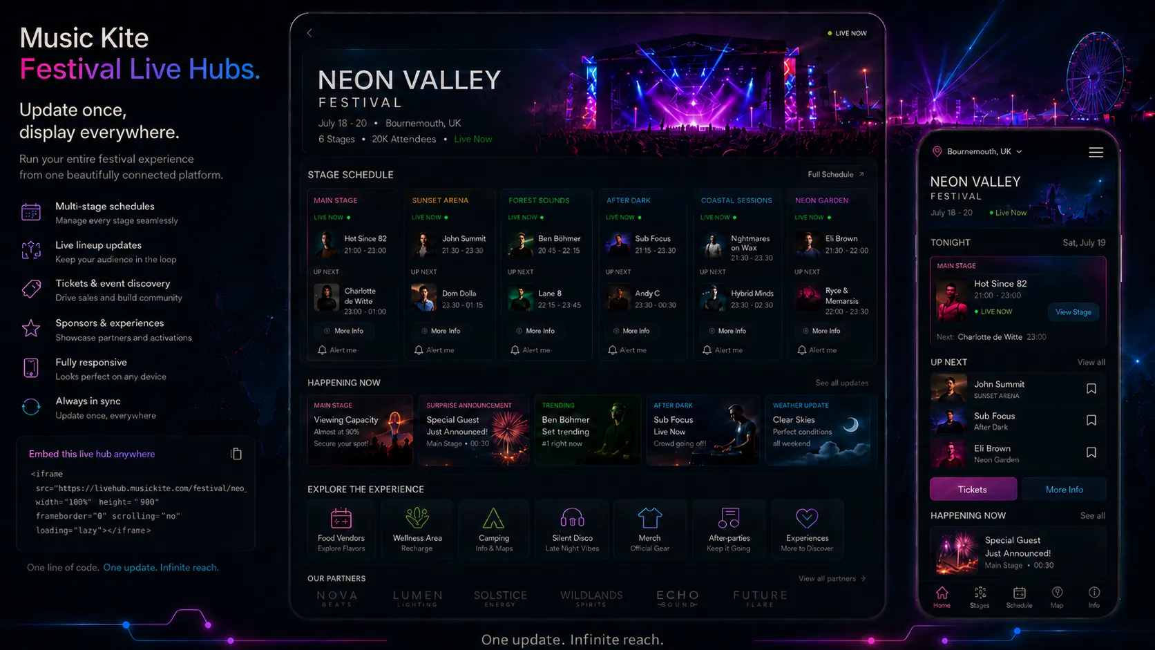 Festival Live Hub — lineup and schedule on your festival website
